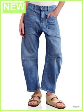 High Waisted Barrel Jeans Baggy Boyfriend Wide Leg Denim Pants